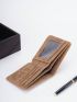 Letter Graphic Small Wallet Bifold Vintage Pu