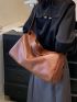 Minimalist Hobo Bag Large Capacity Sliver Zipper Funky
