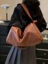 Minimalist Hobo Bag Large Capacity Sliver Zipper Funky