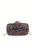Mini Box Bag Rhinestone Decor For Party