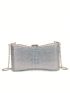 Mini Box Bag Rhinestone Decor Chain Strap For Prom