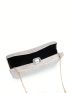Mini Box Bag Rhinestone Decor Chain Strap For Prom