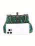 Small Evening Bag Satin Rhinestone & Sequin Decor Chain Strap