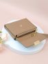 Red Small Wallet Metal Decor Credit Card Holder For Daily