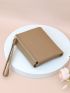 Red Small Wallet Metal Decor Credit Card Holder For Daily