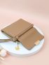 Red Small Wallet Metal Decor Credit Card Holder For Daily