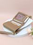 Red Small Wallet Metal Decor Credit Card Holder For Daily