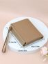 Red Small Wallet Metal Decor Credit Card Holder For Daily