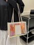 Holographic Square Bag Fashionable Double Handle PVC, Clear Bag