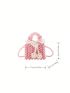 Mini Satchel Bag Faux Pearl & Bow Decor Color Block