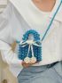 Mini Satchel Bag Faux Pearl & Bow Decor Color Block