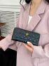 Black Long Wallet Tree Decor Zipper PU