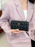 Black Long Wallet Tree Decor Zipper PU