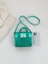 Mini Square Bag Metallic Silver Funky Twist Lock PU
