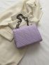 Small Square Bag Quilted Chain PU