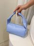 Small Square Bag Blue Zipper PU