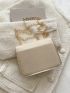 PU Square Bag Chain Flap