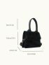 PU Square Bag Crocodile Embossed Mini Black