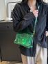 Clear Square Bag Top Handle Flap PVC Funky