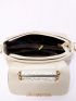 Sequin Decor Square Bag Top Handle Flap PU
