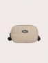 Mini Fanny Pack Letter Patch Decor With Zipper