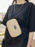 Mini Fanny Pack Letter Patch Decor With Zipper