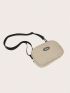 Mini Fanny Pack Letter Patch Decor With Zipper