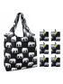 BeeGreen Elephant Reusable Grocery Bags Foldable Bulk 6 Pack, Cute Animal Reusable Shopping Bags Extra Large 50LBS Heavy Duty, Machine Washable Reusable Bags for Groceries Nylon