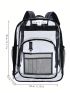 Clear Contrast Binding Fashion Backpack With Zipper Clear Bag