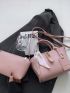 Twist Lock Twilly Scarf Decor Square Bag Fashion Pink