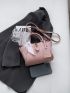 Twist Lock Twilly Scarf Decor Square Bag Fashion Pink