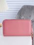 Letter Print Quilted Pattern Phone Wallet Fashion Pink