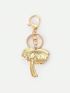 Coconut Tree Design Faux Pearl & Rhinestone Decor Bag Charm Fashion Metallic