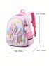 Medium Fashion Backpack Cartoon Pattern With Bag Charm, Clear Bag