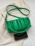 Medium Ruched Bag Solid Color Fashion Style