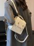 Mini Flap Backpack Crocodile Embossed & Letter Pattern