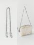 Minimalist Chain Bag Strap Silver Zinc Alloy