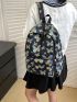 Butterfly Graphic Classic Backpack Large Capacity Zipper