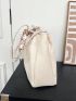 Large Capacity Tote Bag Double Handle Letter Patch Decor