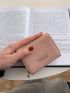 Letter Graphic Small Wallet Trifold With Zipper