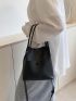 Mini Satchel Bag Double Handle Solid Color Elegant Style