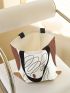 Figure Graphic Shopper Bag Small Canvas Preppy