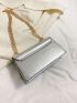 Minimalist Square Bag Small Flap Funky Silver