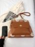 Geometric Pattern Shoulder Tote Bag Large Capacity Twist Lock