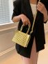 Mini Square Bag Embossed Double Handle Funky Style