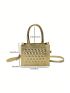 Mini Square Bag Embossed Double Handle Funky Style
