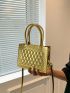 Mini Square Bag Embossed Double Handle Funky Style