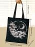 Graphic Pattern Shopper Bag Double Handle Canvas