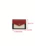 Colorblock Small Wallet Stitch Detail Credit Card Holder For Daily