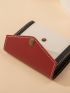 Colorblock Small Wallet Stitch Detail Credit Card Holder For Daily